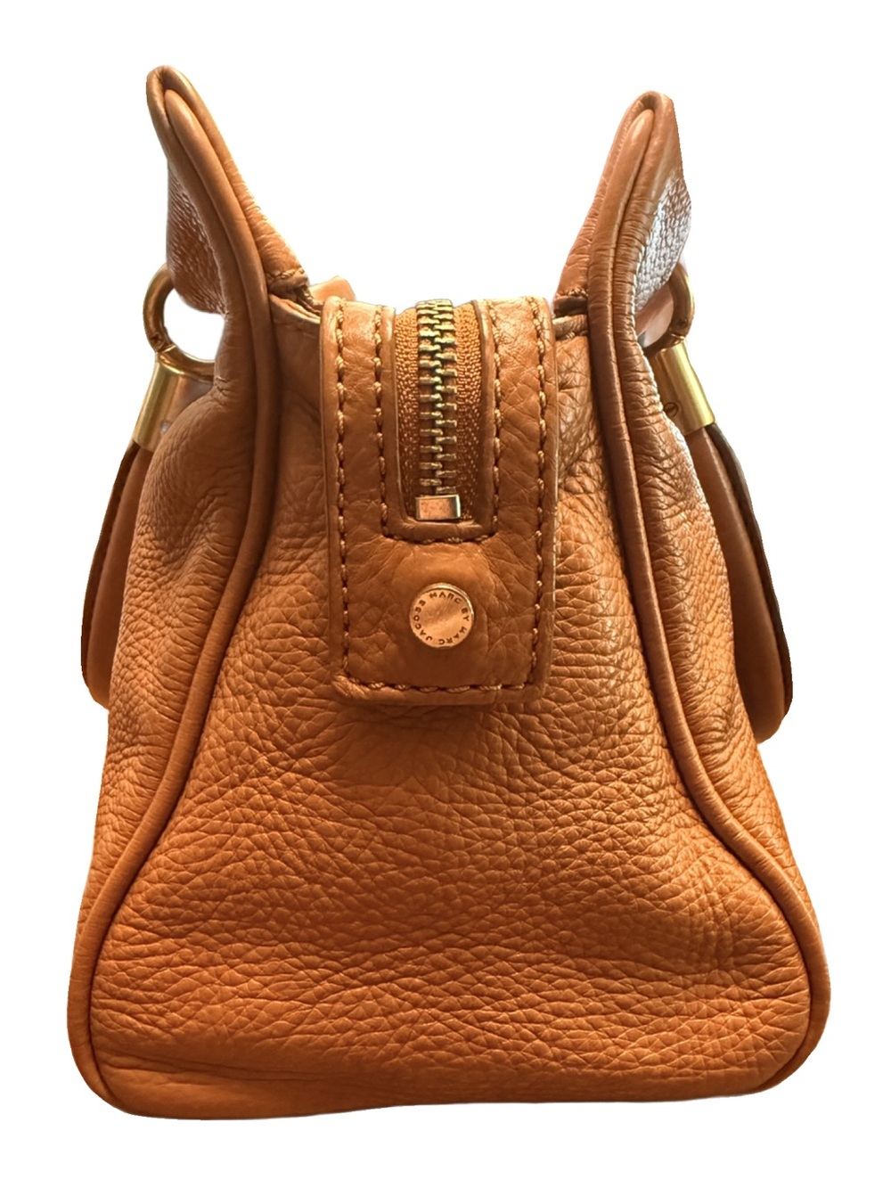 Marc by Marc Jacobs Too Hot to Handle Satchel Cognac Gold Pebbled Leather - Picture 7 of 13